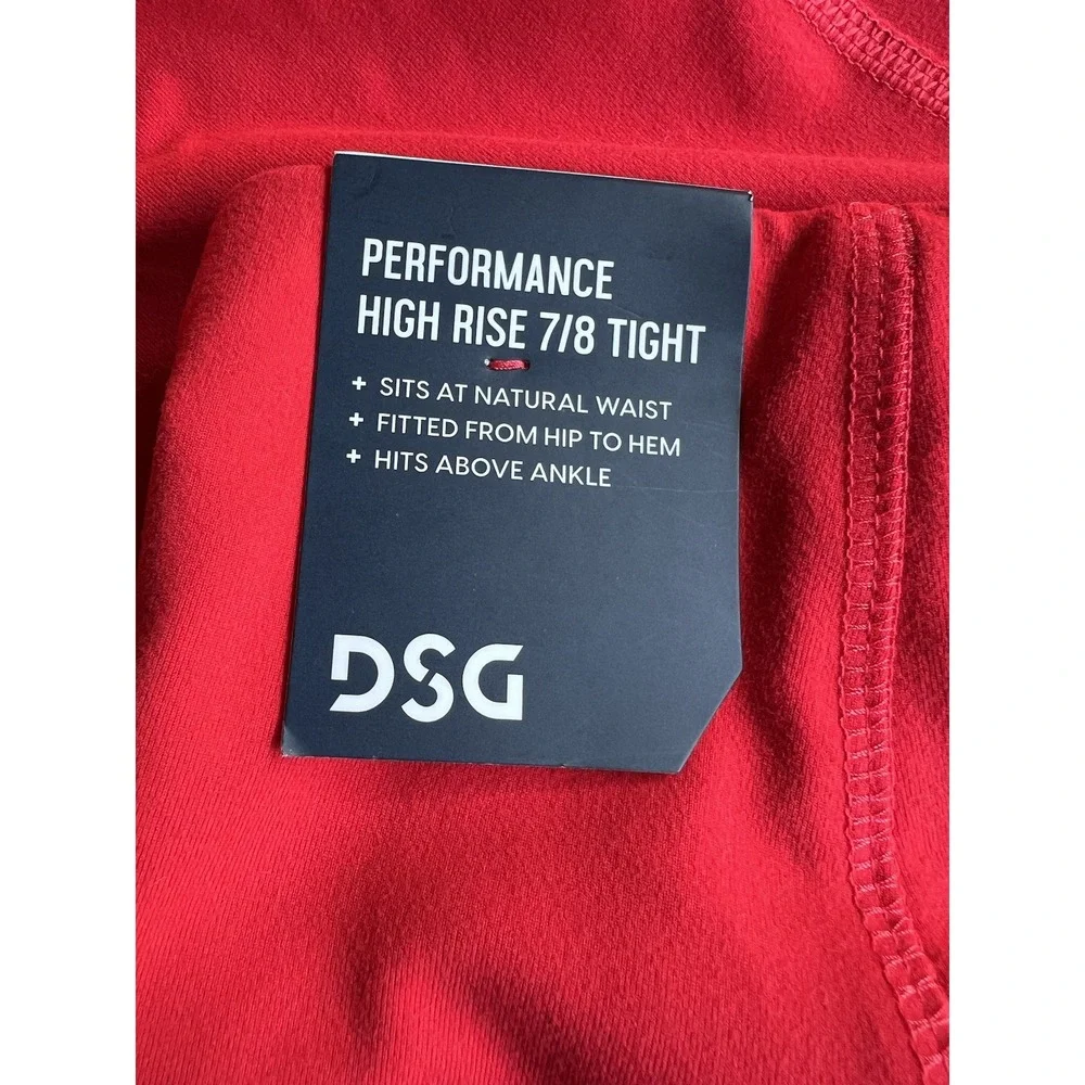 DSG Women's 7/8 Cropped Leggings Size‎ XL Red High Rise
